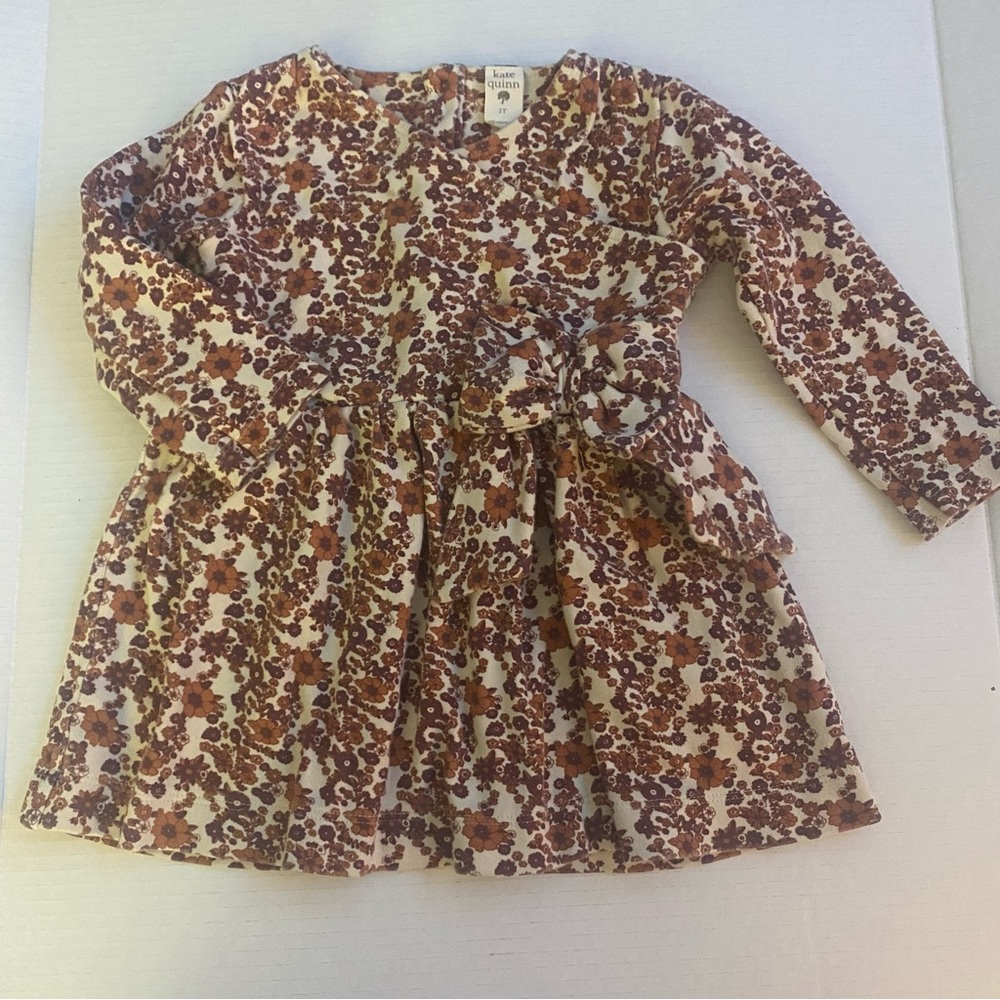 Kate Quinn Brown and Cream Floral Dress GUC 2T